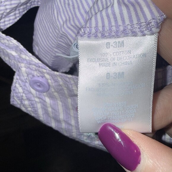 Vintage Embroidered Winnie The Pooh Overall Dress Purple Girls 0-3 Months - Picture 5 of 5